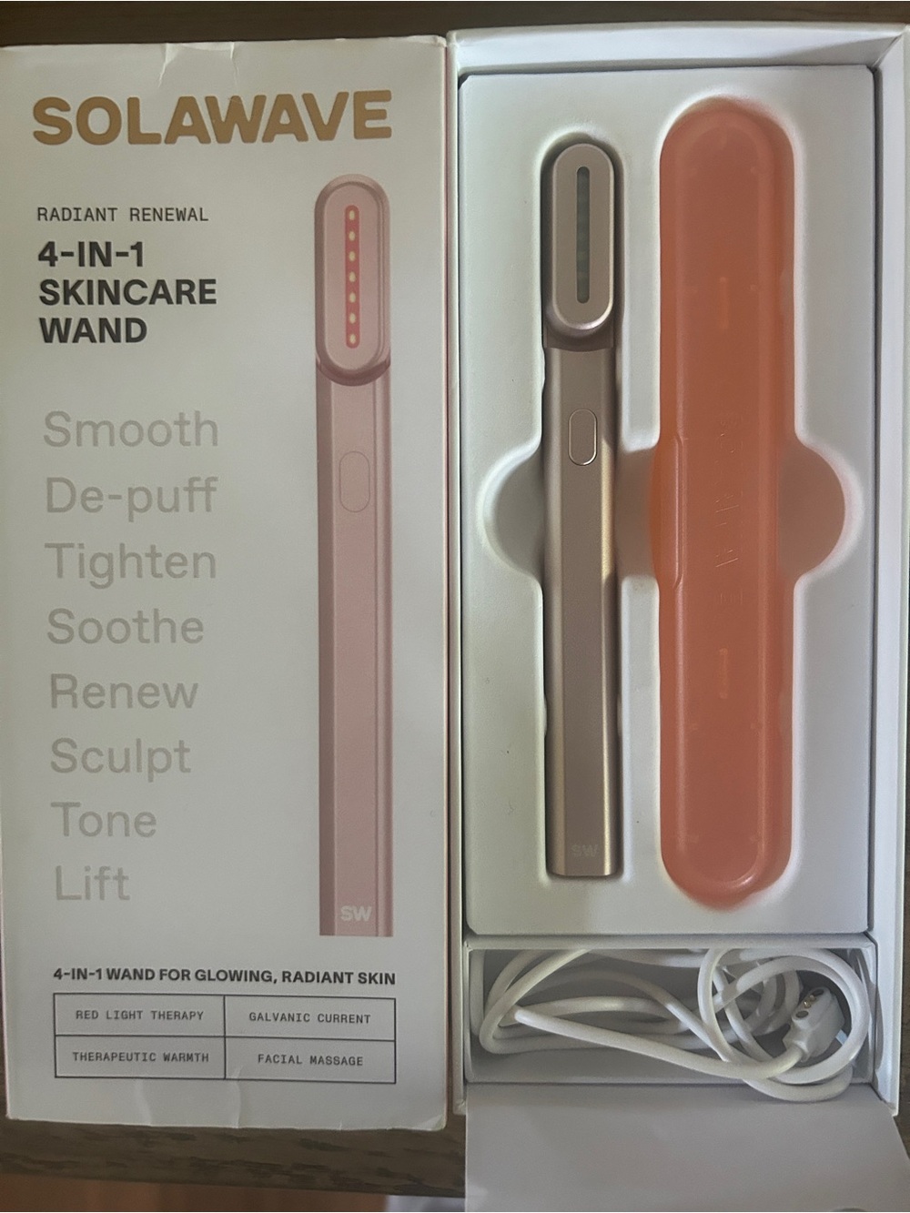 Solawave 4-in-1 Skincare Wand in Rose Gold - Multifunction Facial Tool